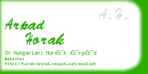arpad horak business card